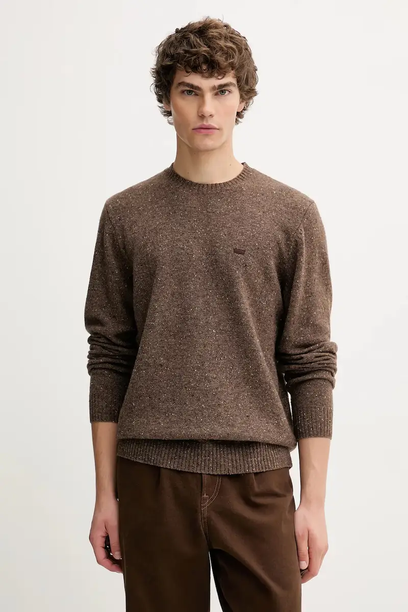 Levi's maglione con lana colore marrone A4320