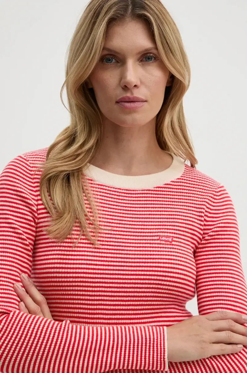 Levi's maglione donna colore rosso A0719 miniatura 4