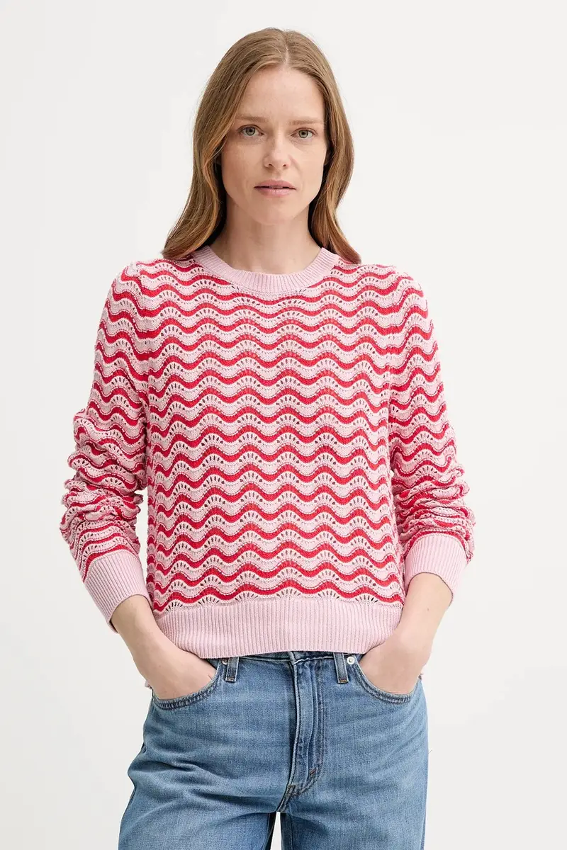 Levi's maglione in cotone FLORENCE PNTLLE SWEATER donna colore rosa 0012O