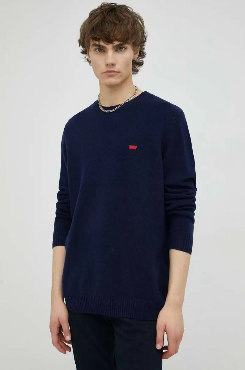 Levi's maglione in lana uomo Blu navy