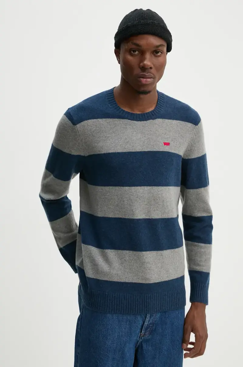Levi's maglione in lana uomo Blu navy