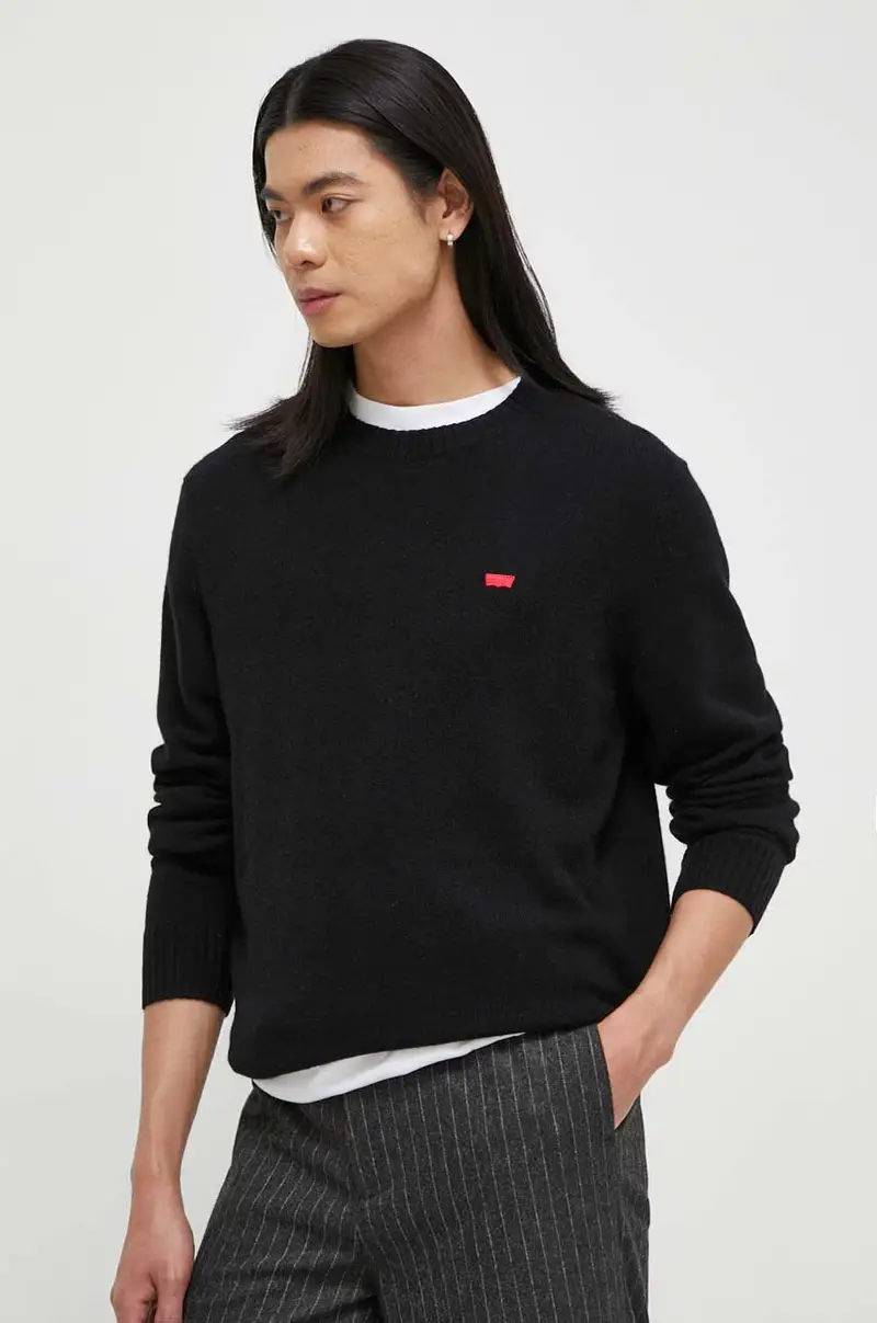 Levi's maglione in lana uomo colore nero