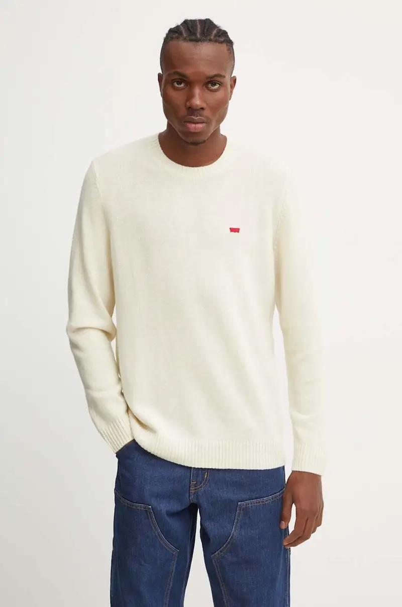 Levi's maglione in lana uomo colore nero Beige miniatura 4