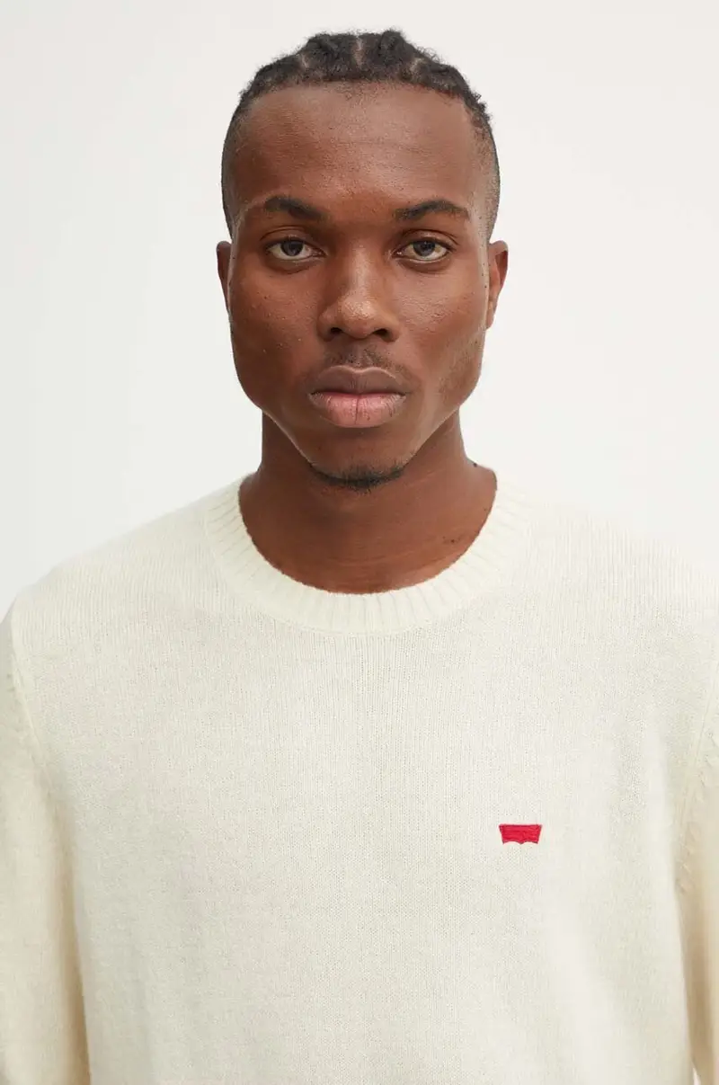 Levi's maglione in lana uomo colore nero Beige