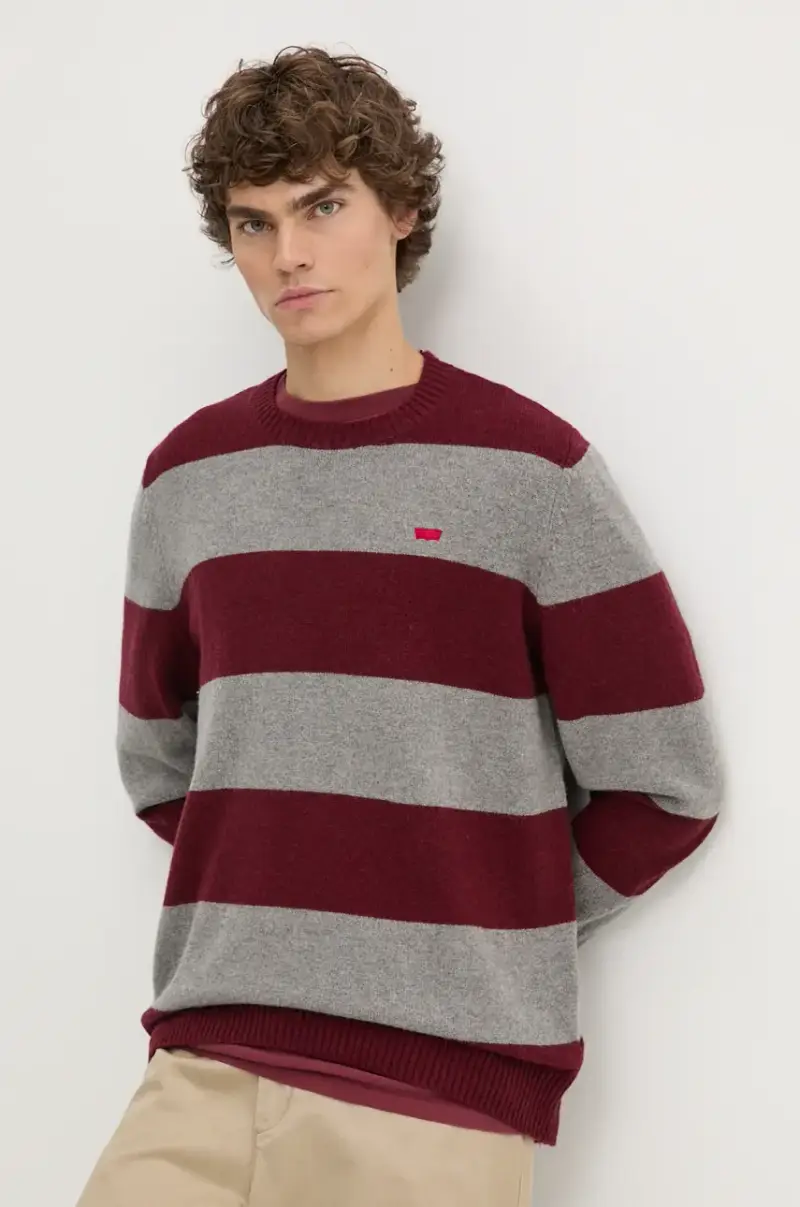 Levi's maglione in lana uomo Granata miniatura 4