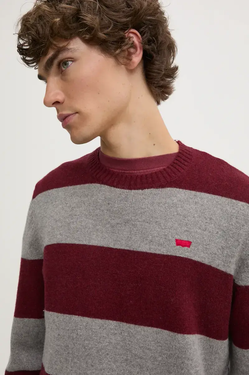 Levi's maglione in lana uomo Granata