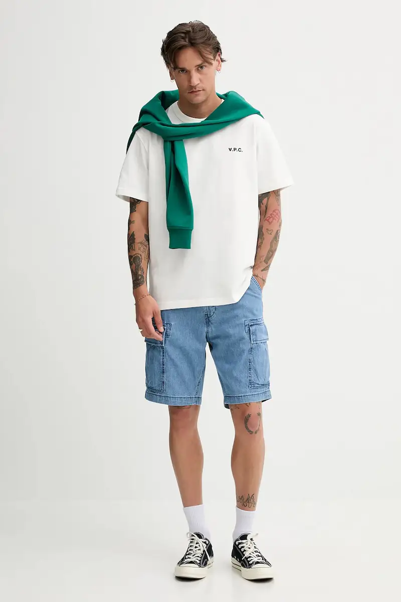 Levi's pantaloncini in cotone CARRIER CARGO SHRT-2 uomo colore blu 001KG miniatura 2