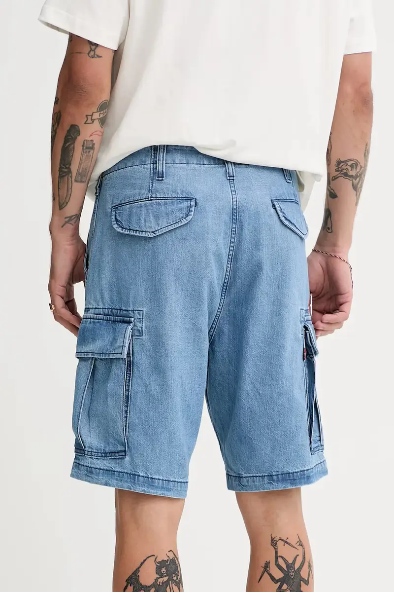 Levi's pantaloncini in cotone CARRIER CARGO SHRT-2 uomo colore blu 001KG miniatura 3