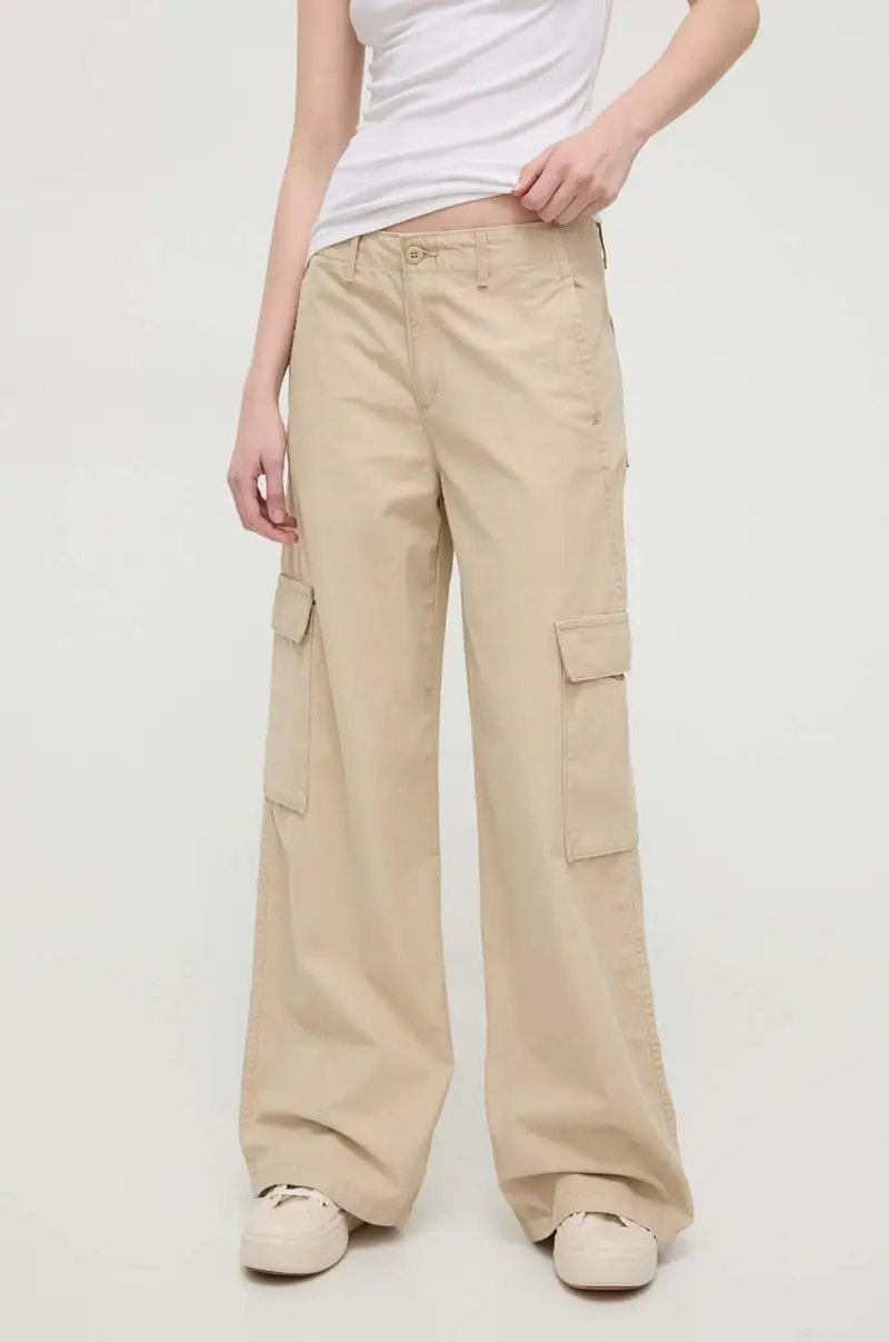 Levi's pantaloni BAGGY CARGO donna colore beige
