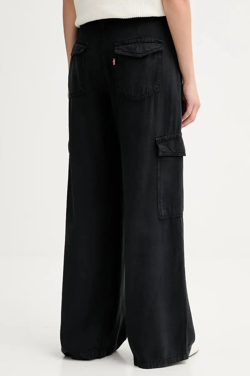 Levi's pantaloni BAGGY DAD CARGO donna colore nero 003IN miniatura 3
