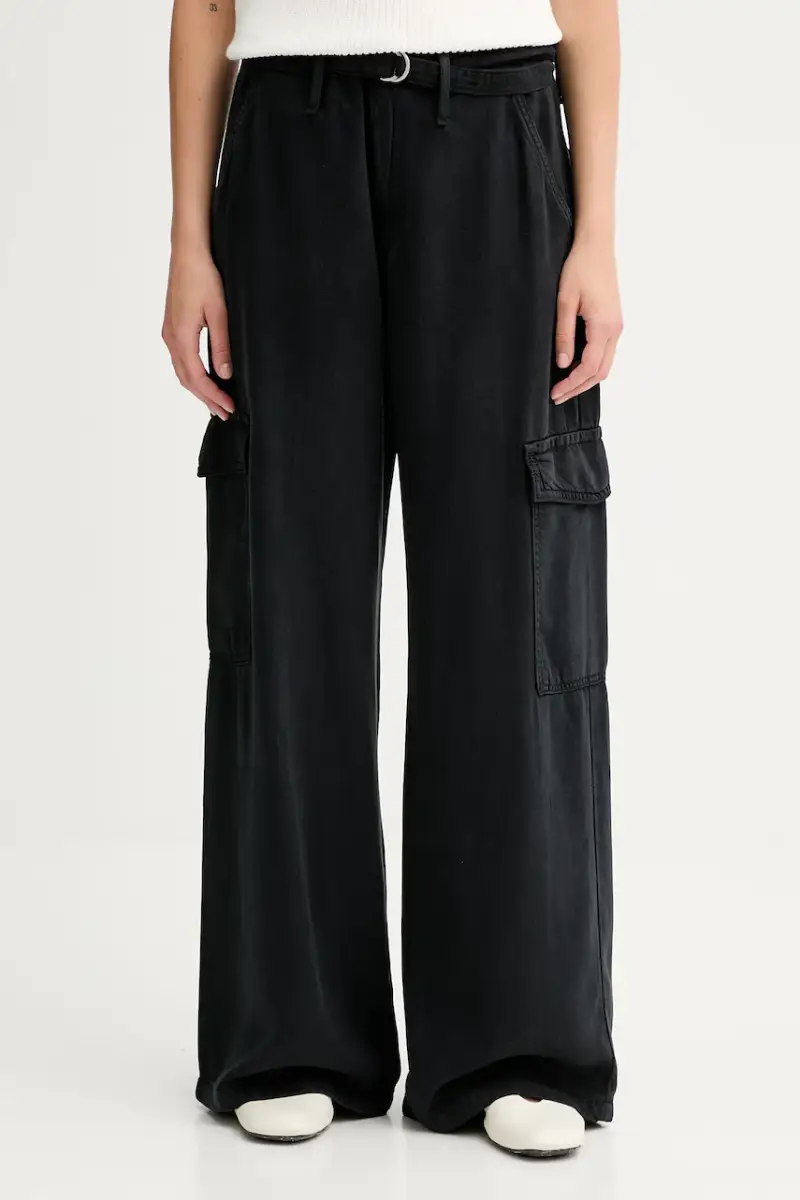 Levi's pantaloni BAGGY DAD CARGO donna colore nero 003IN