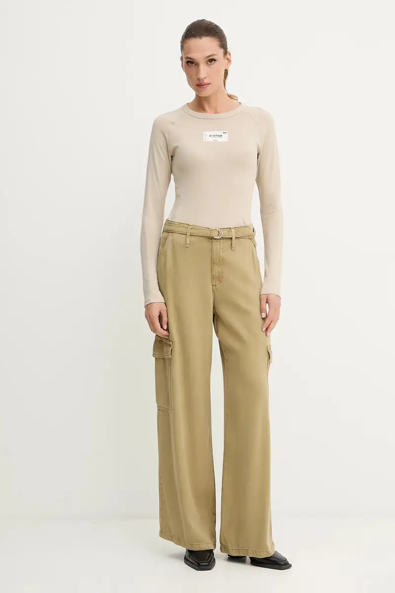 Levi's pantaloni BAGGY DAD CARGO donna colore verde 003IN.0005 miniatura 2