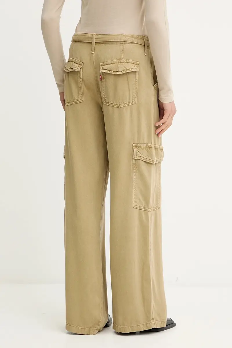 Levi's pantaloni BAGGY DAD CARGO donna colore verde 003IN.0005 miniatura 3