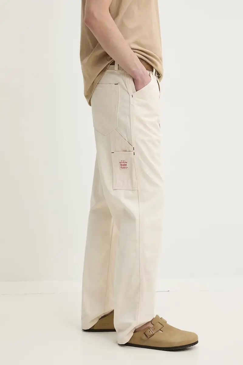 Levi's pantaloni in cotone colore beige 568 LOOSE STRT