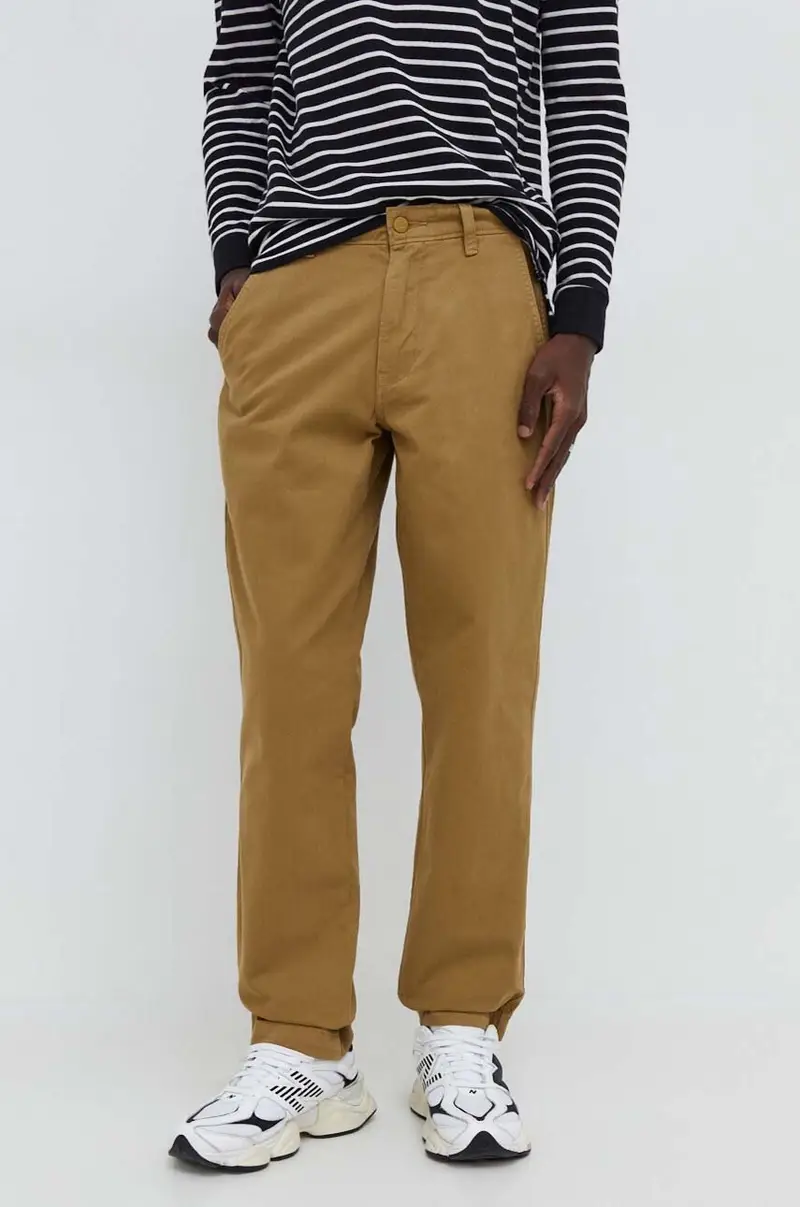 Levi's pantaloni in cotone colore giallo miniatura 2