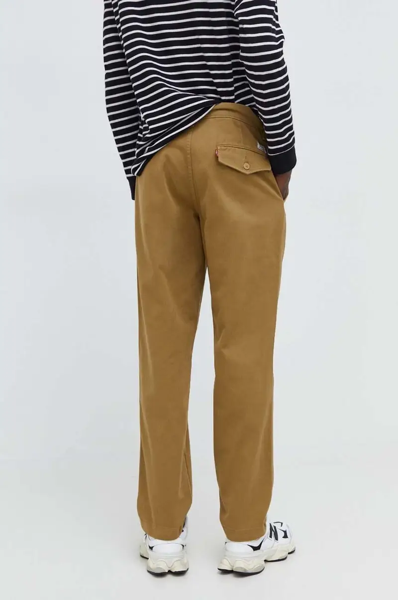 Levi's pantaloni in cotone colore giallo miniatura 3