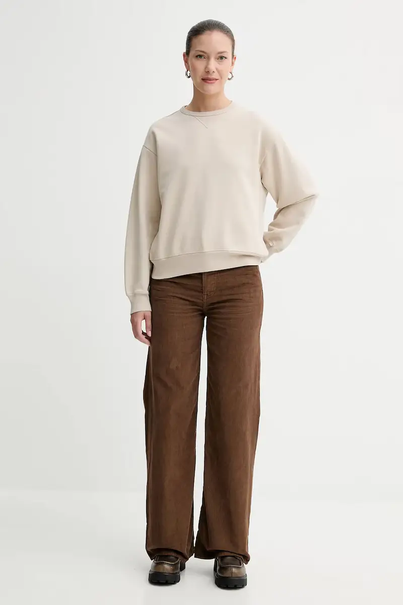 Levi's pantaloni in velluto a coste RIBCAGE WL BRAIDED donna colore marrone 001US miniatura 2