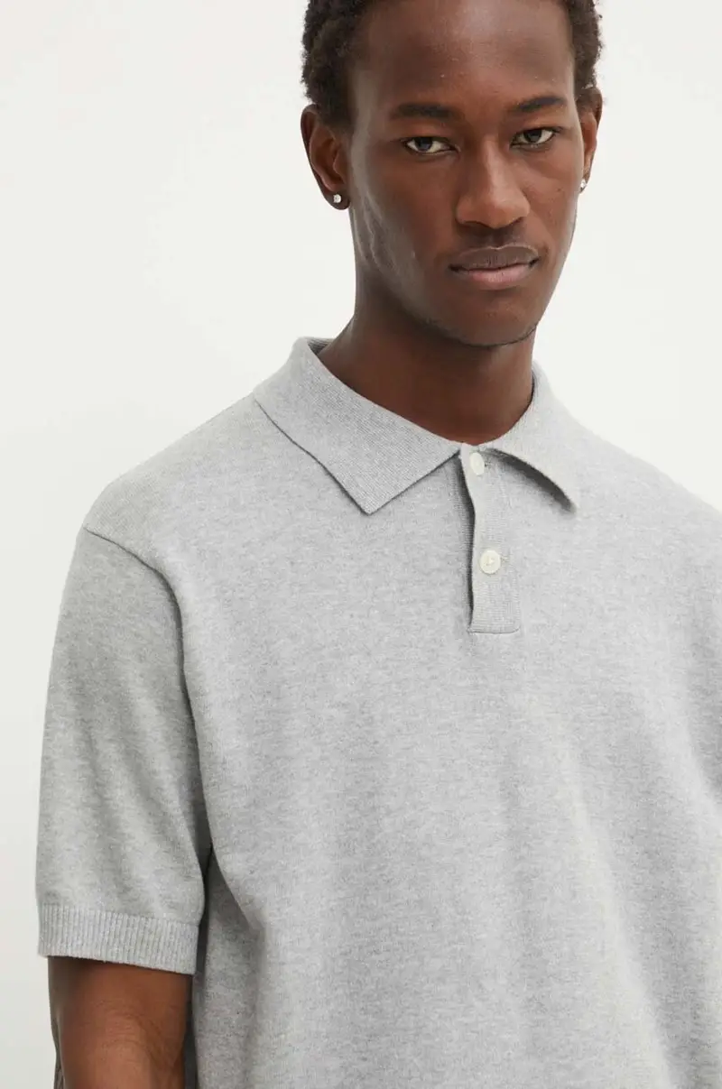 Levi's polo in cotone colore grigio A7294 miniatura 4