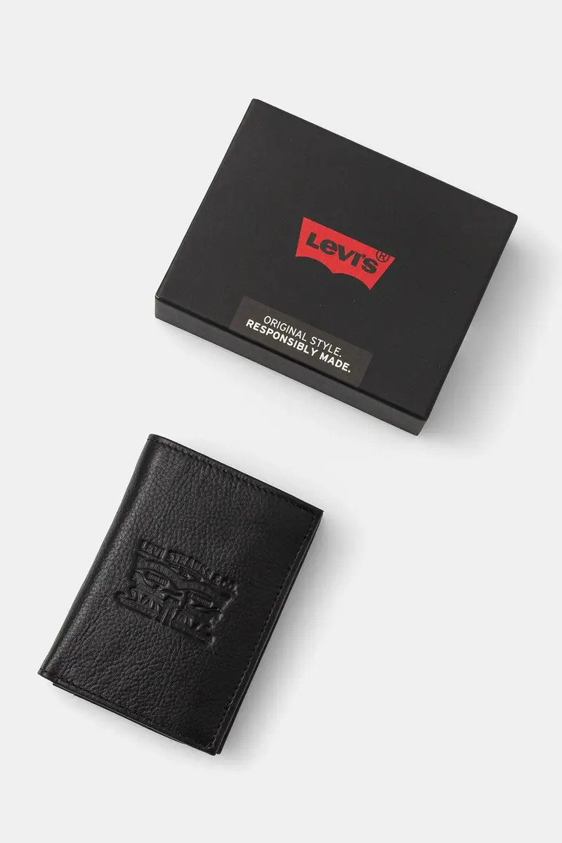Levi's portafoglio skórzany Nero miniatura 4