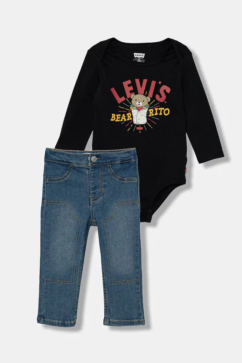 Levi's set per bambini BEARRITO DENIM SET colore nero 6EN866