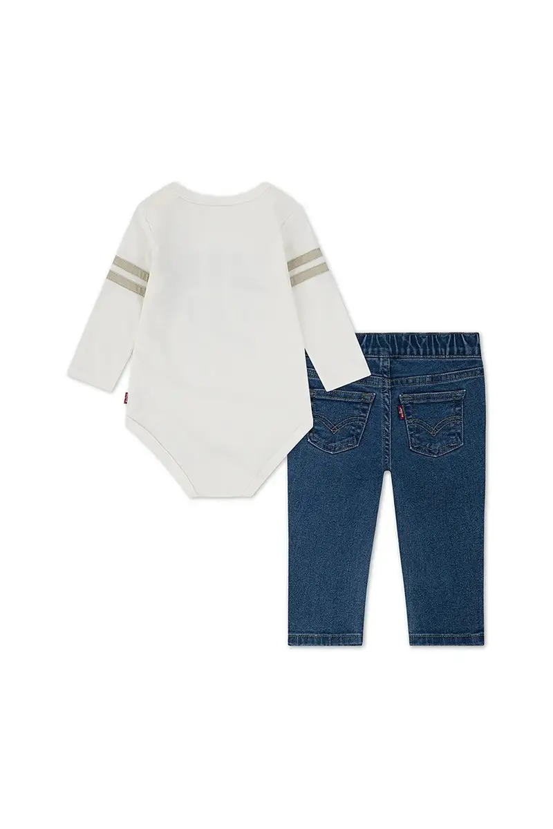 Levi's set per bambini FOOTBALL TEE W/ STRAIGHT J colore beige 6EN732 miniatura 2