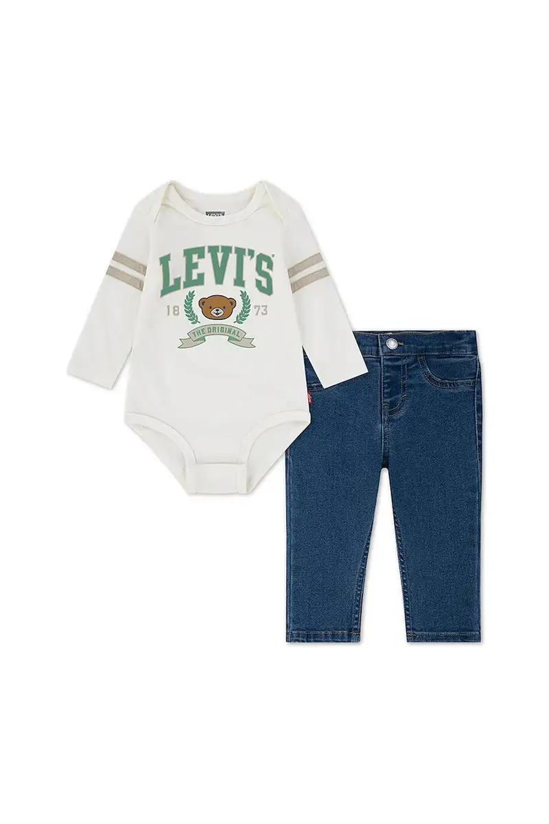 Levi's set per bambini FOOTBALL TEE W/ STRAIGHT J colore beige 6EN732