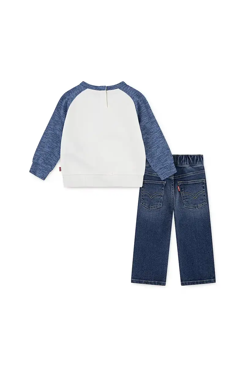 Levi's set per bambini SNIT MOTO CREW & DENIM SET pacco da 2 colore blu 6EN740 miniatura 2