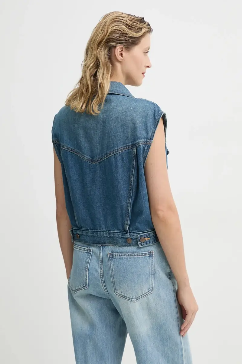Levi's smanicato SHRUNKEN 90S VEST donna colore blu 001W2 miniatura 3
