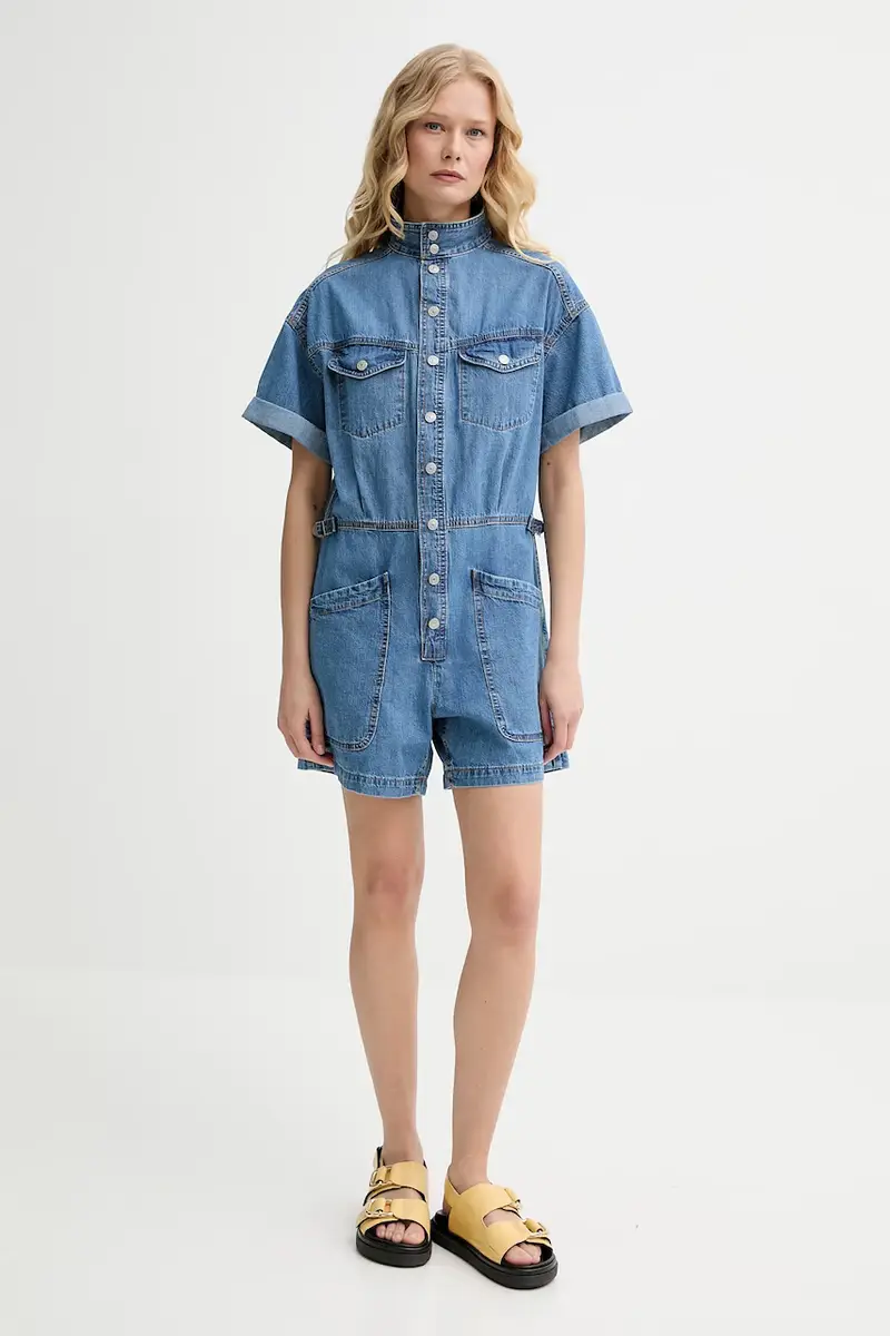 Levi's tuta in denim SS SURPLUS ROMPER colore blu 001WI miniatura 2