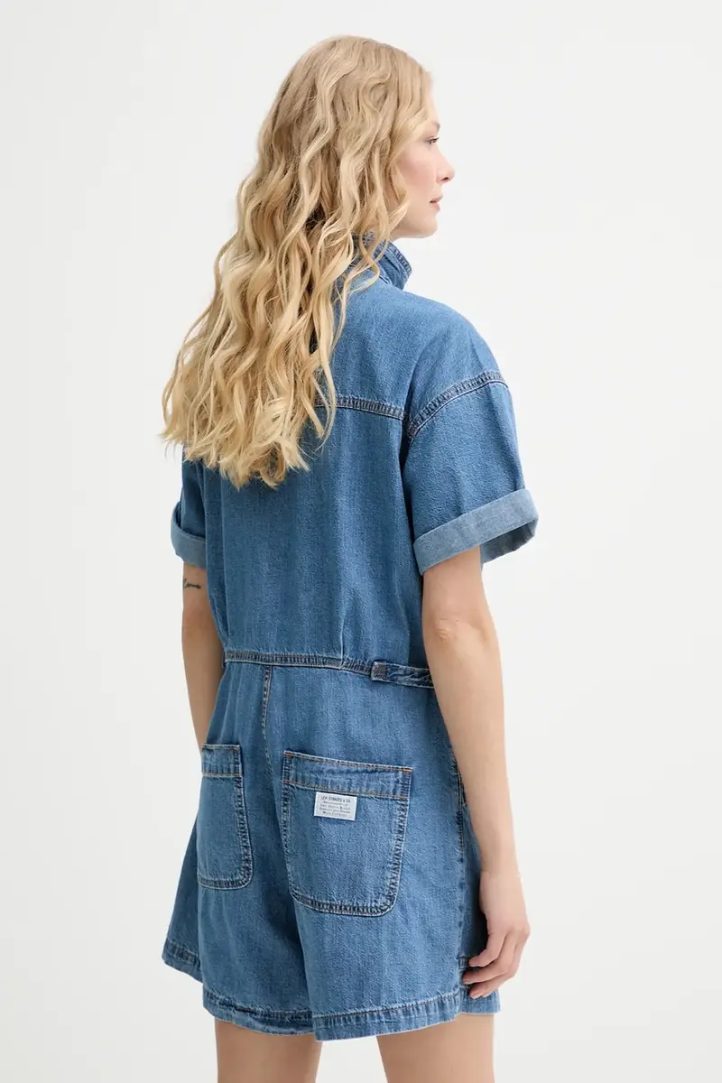 Levi's tuta in denim SS SURPLUS ROMPER colore blu 001WI miniatura 3