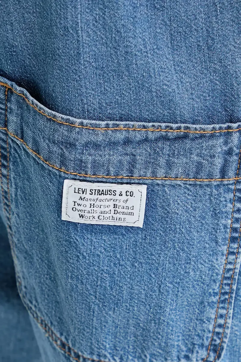 Levi's tuta in denim SS SURPLUS ROMPER colore blu 001WI miniatura 5