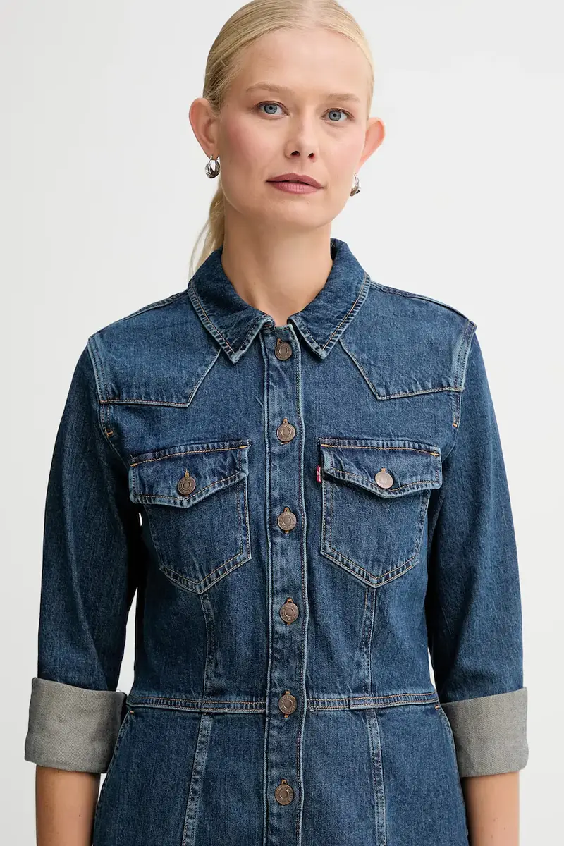 Levi's vestito colore blu A7592 miniatura 4