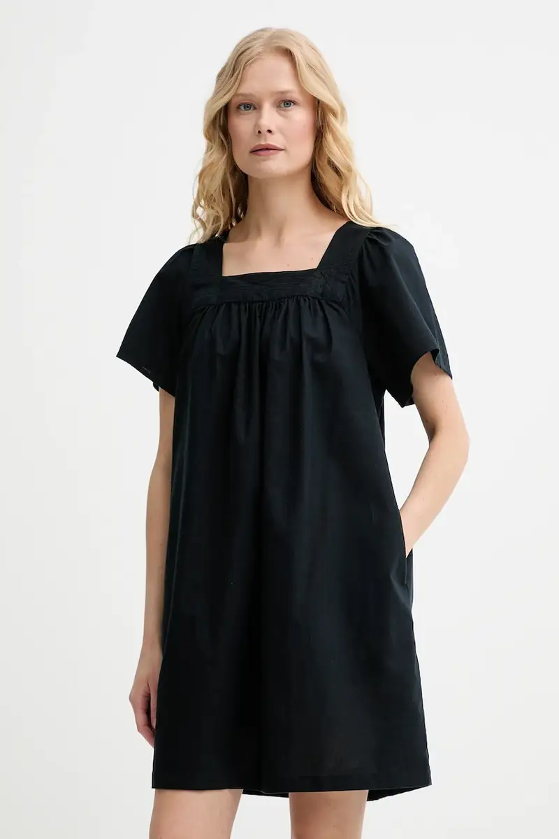 Levi's vestito con aggiunta di lino AMBRE BABYDOLL DRESS colore nero 001HT