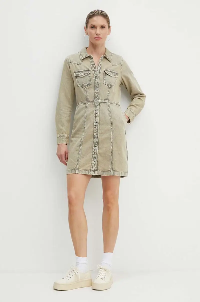 Levi's vestito di jeans colore beige miniatura 2