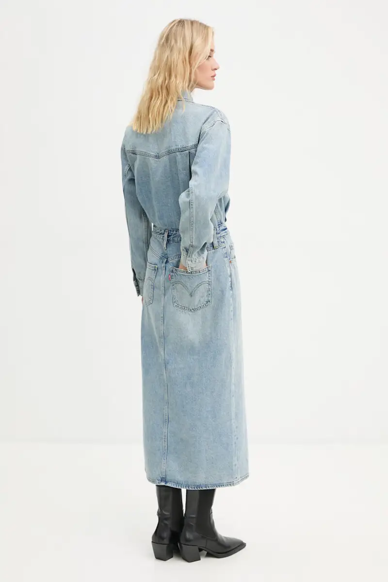 Levi's vestito di jeans colore blu 0002Q miniatura 3