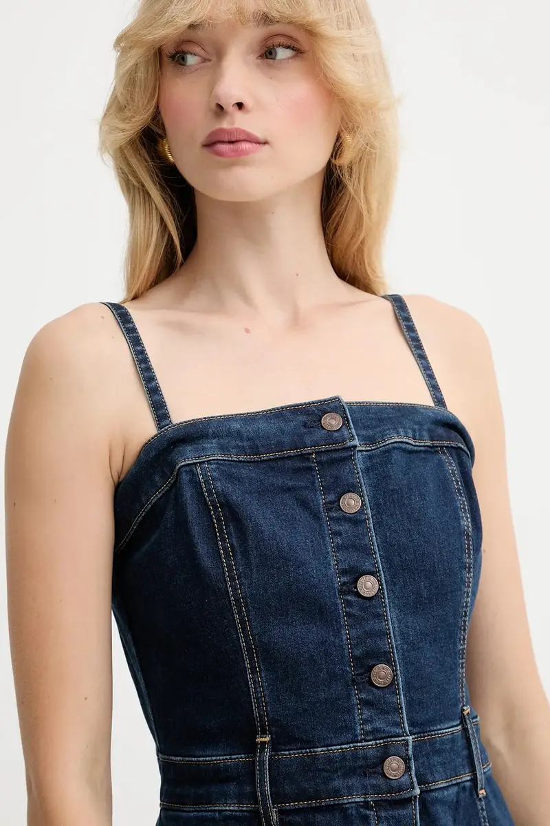 Levi's vestito di jeans colore blu navy 0002S miniatura 4