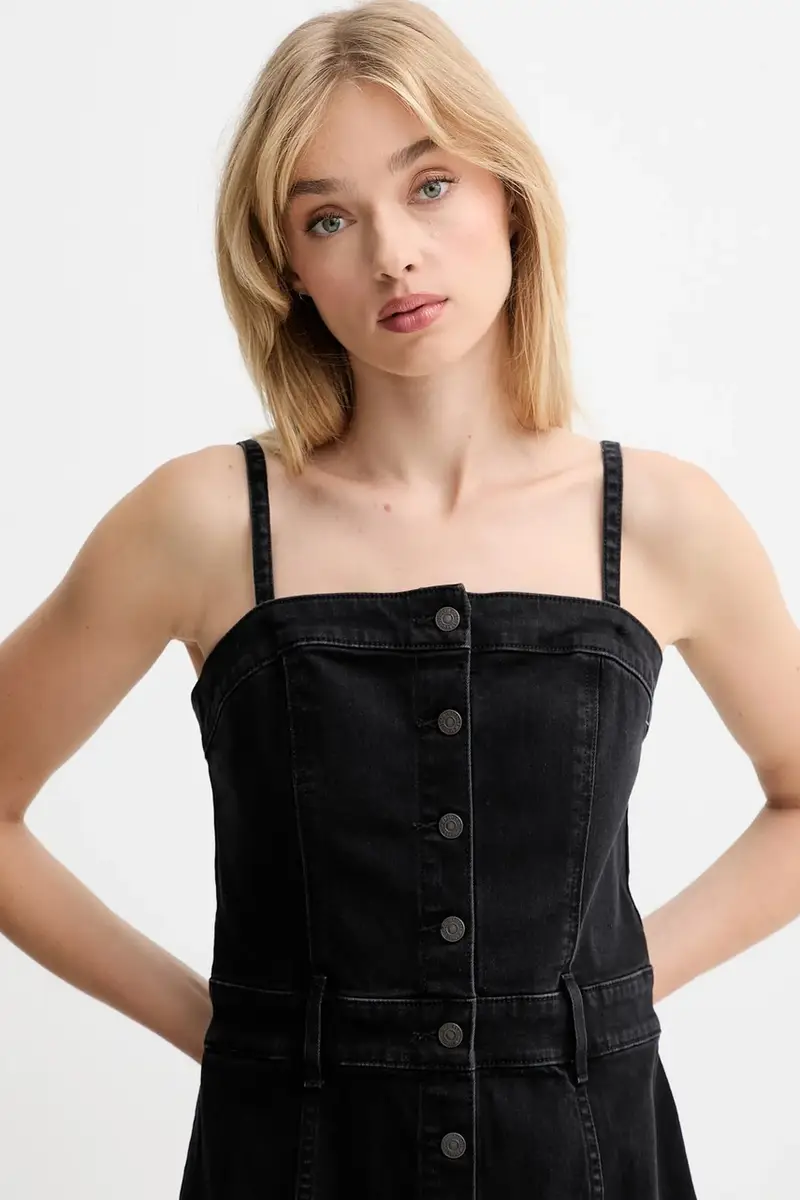 Levi's vestito di jeans colore nero 0002S miniatura 4