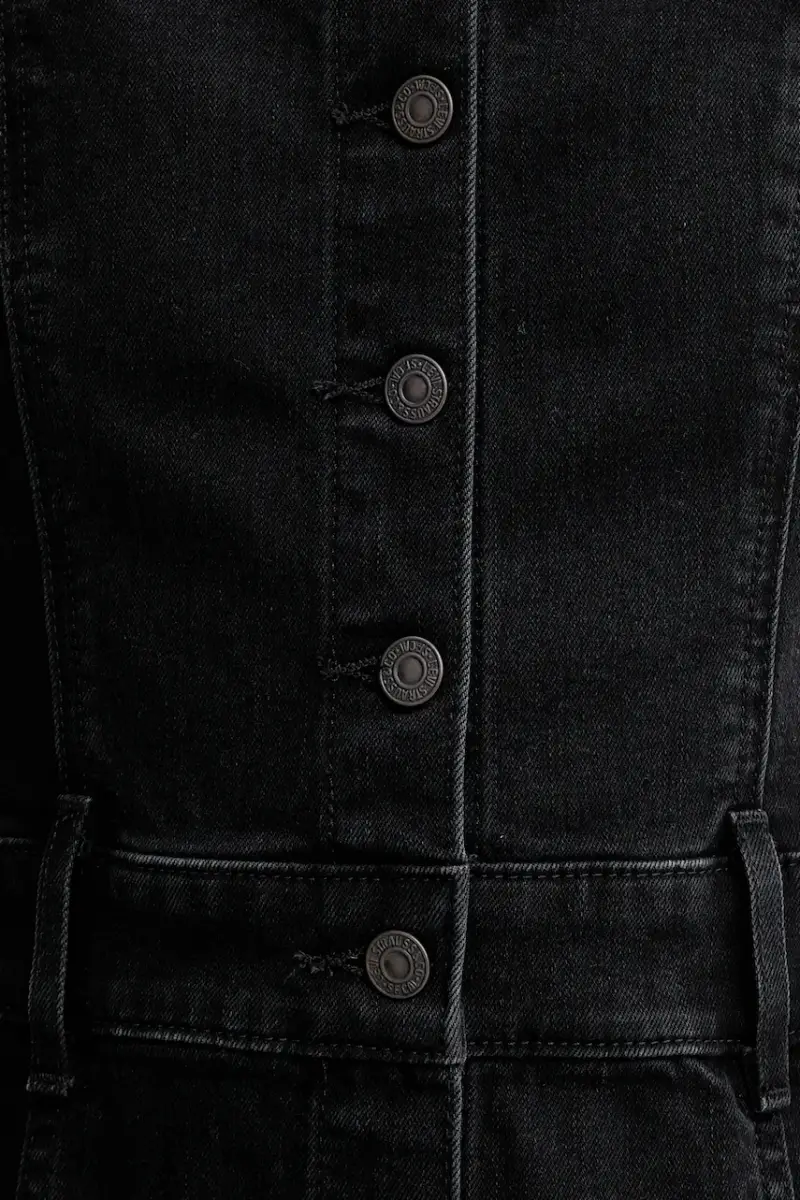 Levi's vestito di jeans colore nero 0002S miniatura 5