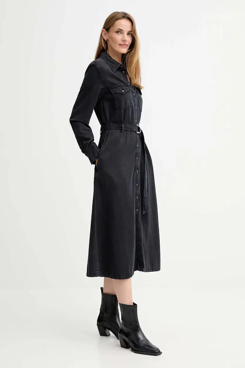 Levi's vestito di jeans colore nero 004H3 miniatura 2