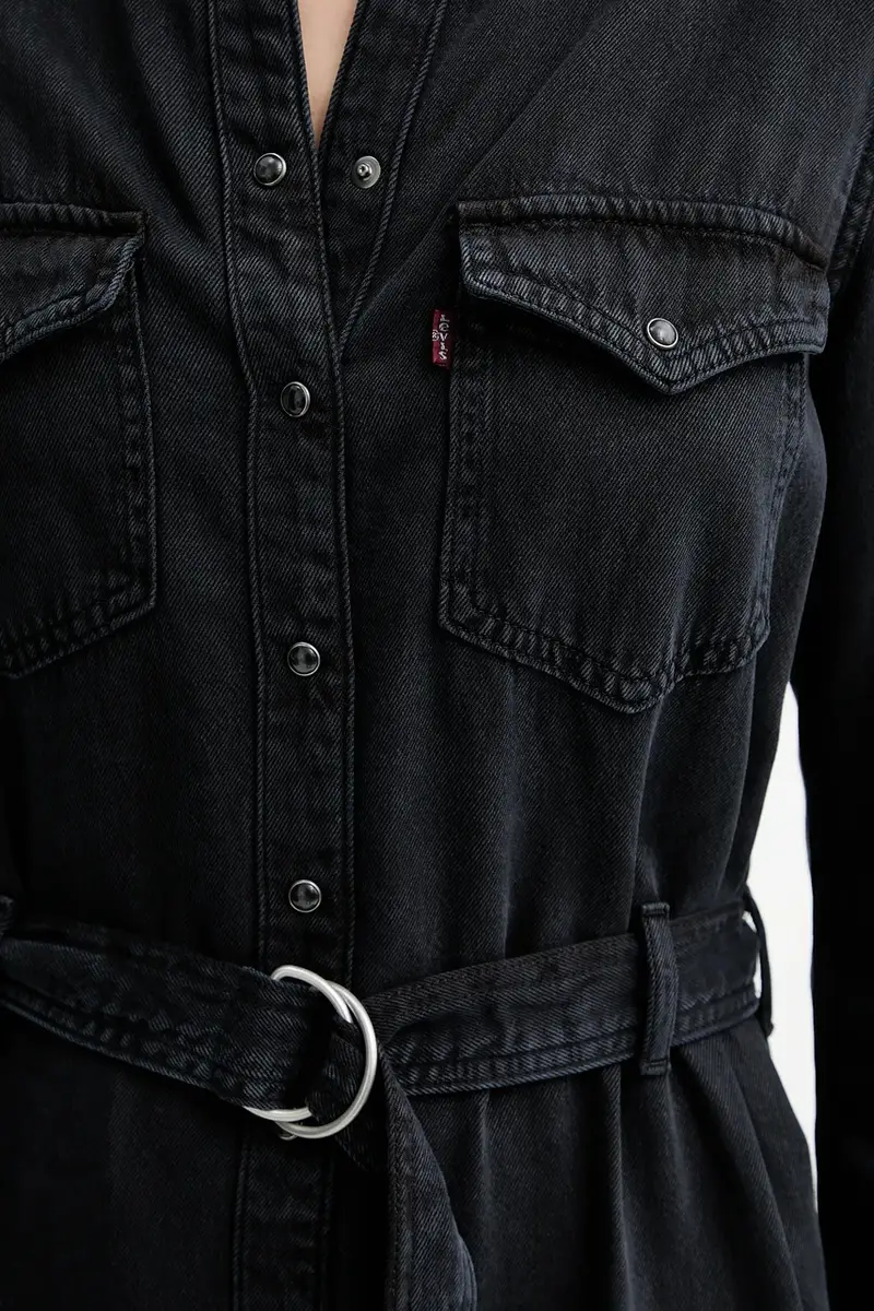 Levi's vestito di jeans colore nero 004H3 miniatura 5