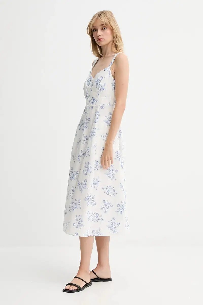 Levi's vestito in cotone colore bianco 003PR miniatura 2