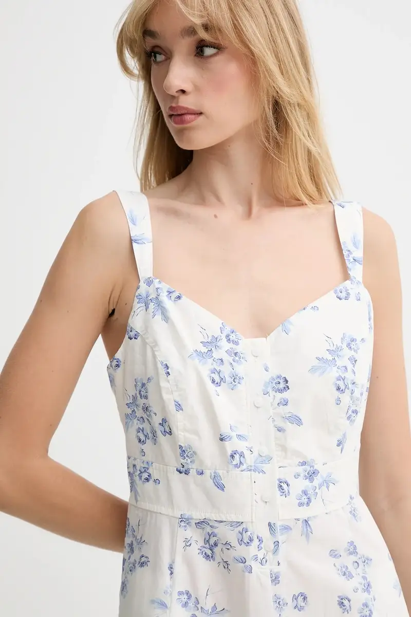 Levi's vestito in cotone colore bianco 003PR miniatura 4