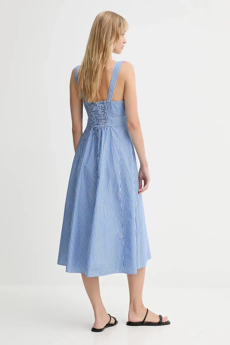 Levi's vestito in cotone colore blu 003PR miniatura 3