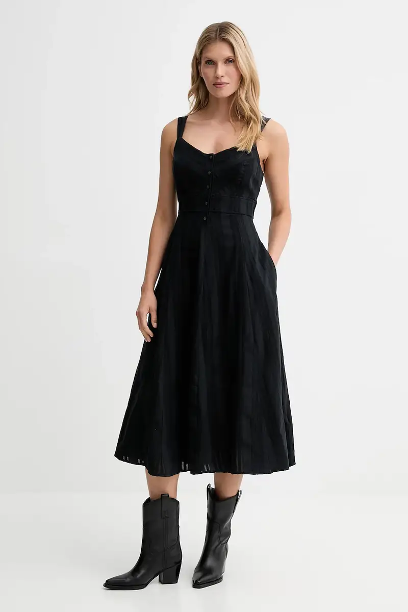 Levi's vestito in cotone colore nero 003PR miniatura 2