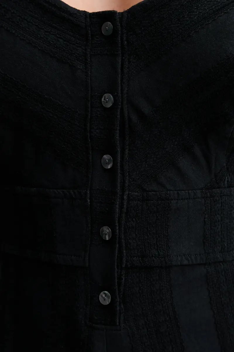 Levi's vestito in cotone colore nero 003PR miniatura 5