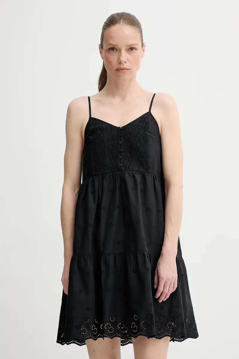 Levi's vestito in cotone CORA SL MINI DRESS colore nero 001RJ
