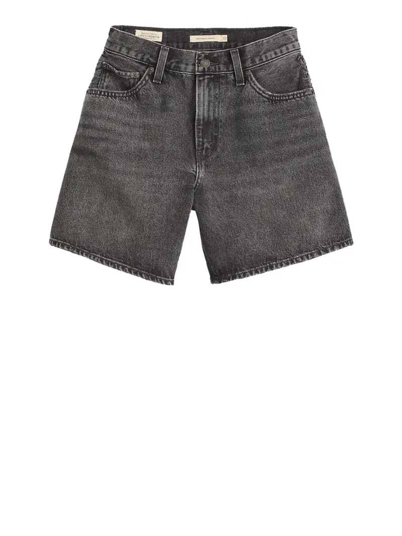 shorts jeans levis high baggy da donna - nero