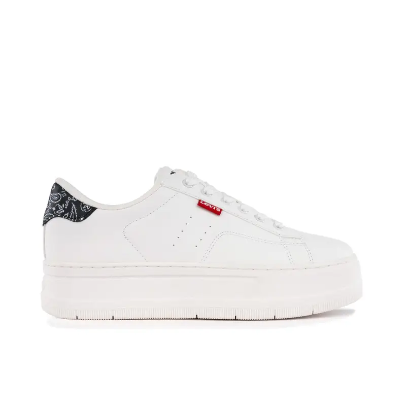 Sneakers bianche con suola platform e logo laterale