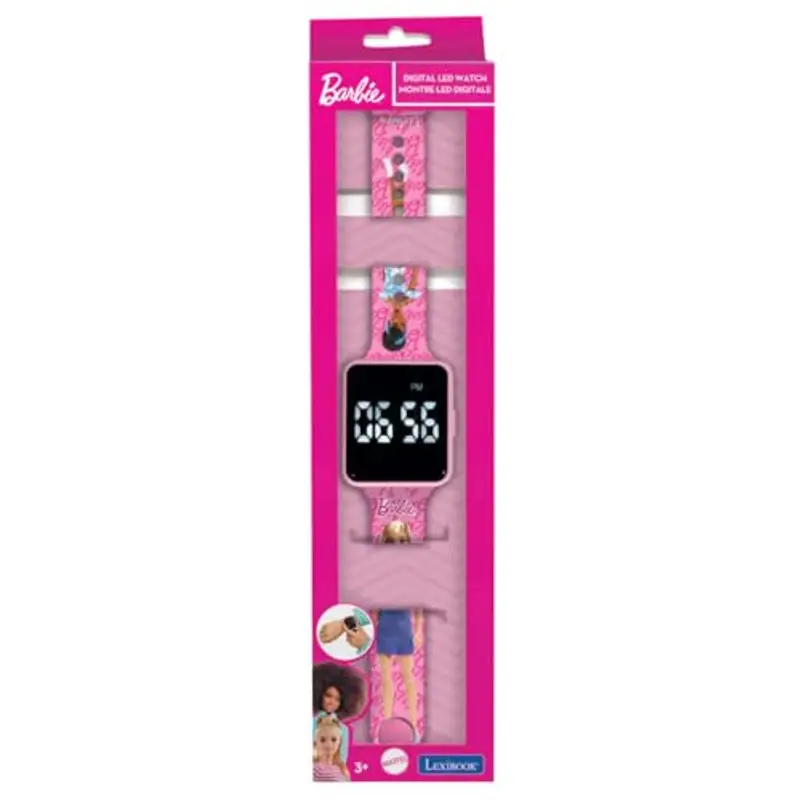 Lexibook, Barbie, Orologio digitale, display a 12 ore o 24 ore, Rosa, DMW060BB miniatura 3