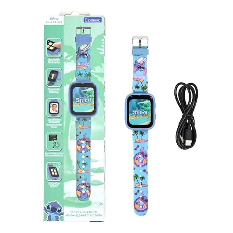 Lexibook, Frozen, Orologio con fotocamera per selfie, touch screen HD, fotocamera 720p, lettore MP3, altoparlante incorporato, dittafono, contapassi, 5 giochi, blu/viola, DMW070FZ